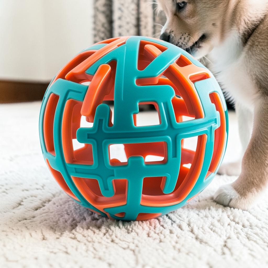 Kfxpm Food-Dispensing Pet Puzzle Ball - Interactive Treat Toy for Dogs & Cats - Durable, BPA-Free, Brain-Stimulating Toy for Anxiety Relief