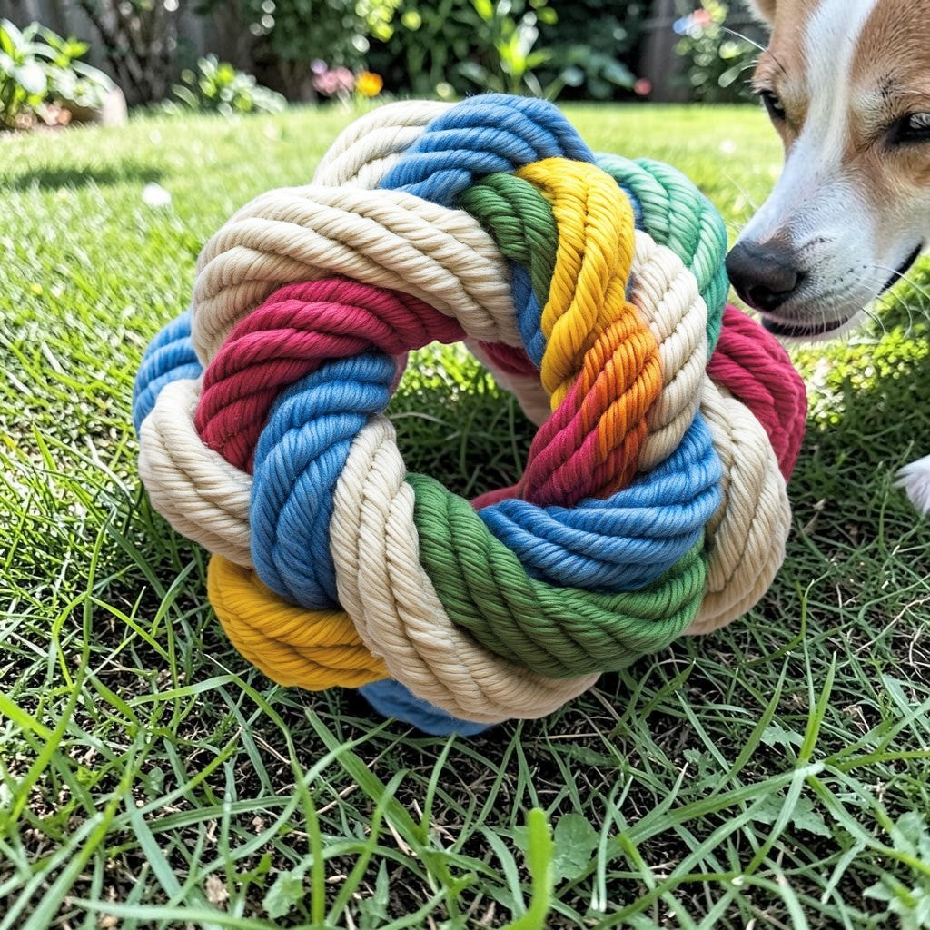 Kfxpm Interactive Cotton Rope Toy - Durable & Washable Chewing Toy for Dogs - Safe for Dental Health & Tug-of-War Games