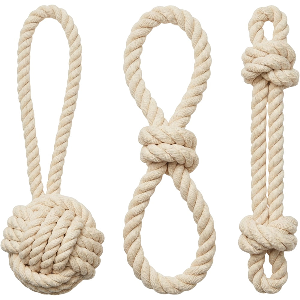 Kfxpm Cotton Rope Dog Toys Three Piece Natural - Product view