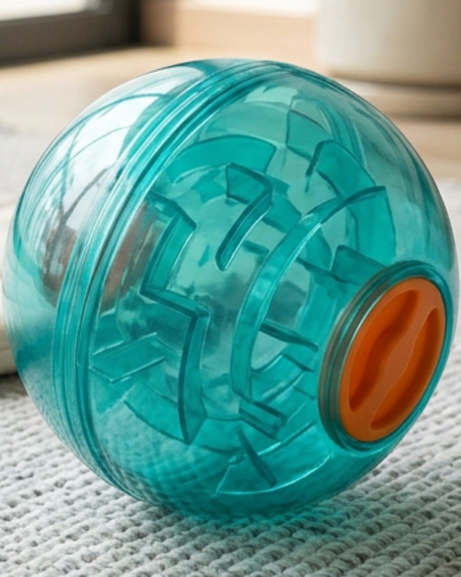 Kfxpm Rolling Treat Puzzle Ball Teal - Lifestyle view