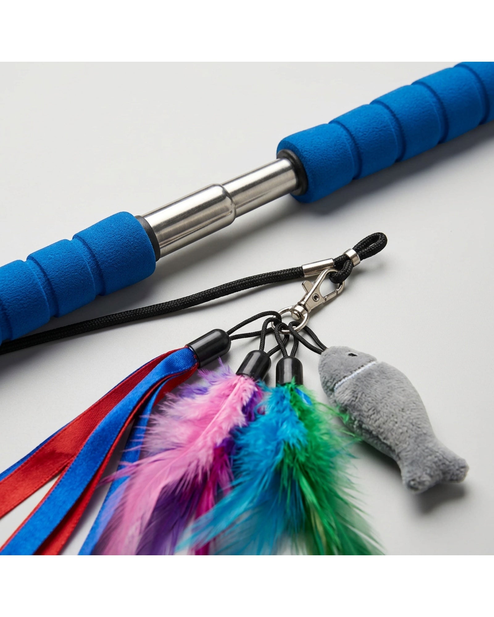 Kfxpm Telescoping Cat Wand Five Attachments Blue - Detail view